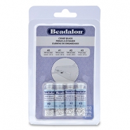 Beadalon Crimp Bead Variety Pack (0.8mm, 1.3mm, 1.5mm, 1.8mm) Silver