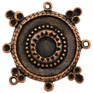 Charms TQ metal round Boho style with settings Copper (Nickel Free)