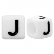 Acrylic letter beads letter J White