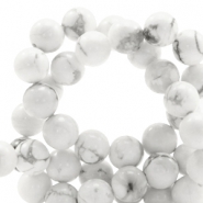 Natural stone beads Magnesite 6mm White-Grey