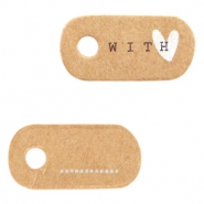 Jewellery cards " With &hearts;" Brown