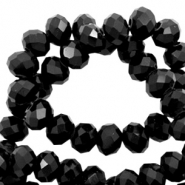 Top faceted beads 6x4mm disc Black