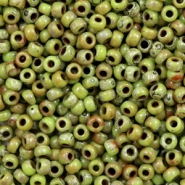 Miyuki seed beads 8/0 Opaque Picasso Chartreuse Green 8-4515