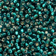 Miyuki seed beads 8/0 Silverlined Dark Teal Blue 8-30