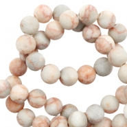 Natural stone beads Calcite and Marble 8mm matt Multicolour Rose-Grey
