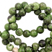 Natural stone beads Dalmatian Stone 8mm Forest Green