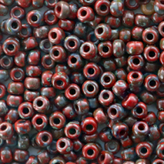 Miyuki seed beads 8/0 Opaque Picasso Red 8-4513