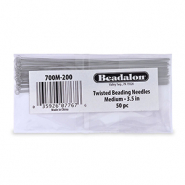 Beadalon Twisted Needle Asian Medium 50pcs Silver