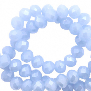 Top faceted beads 6x4mm disc Light Blue-Pearl Shine Coating