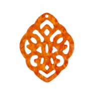 Resin pendants rhombus baroque Flame Orange