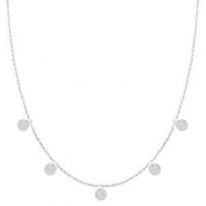 Stainless steel necklaces coins Silver