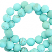 Natural stone beads 6mm matt Blue turquoise
