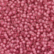 Miyuki seed beads 11/0 Semi Frosted Light Raspberry Lined Crystal 11-1931