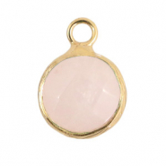 Natural stone charms 10mm Icy Pink-Gold