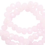 Top faceted beads 6x4mm disc Oleander Pink-Pearl Shine Coating