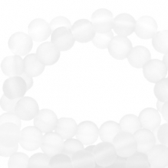 4 mm glass beads matt White