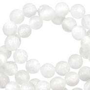 Polaris beads round 6 mm Mosso shiny Brilliant White