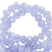 Top faceted beads 3x2mm disc Chambray Blue-Pearl Shine Coating