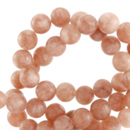 Natural stone beads Chalcedony (Quartz) and Agate 6mm matt Rose