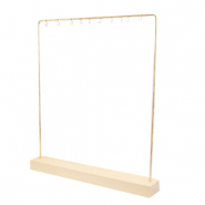 Jewellery display for necklaces with wooden standard Natural-Gold