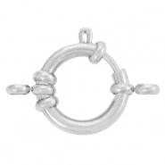 Stainless Steel findings bolt ring clasp 16mm with loops Silver