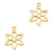 Stainless steel charms flower Gold