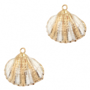 Shell pendant specials Scallop Off White-Gold