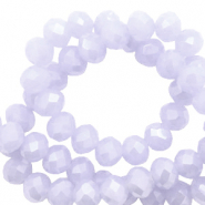 Top faceted beads 8x6mm disc Soft Lavender Blue-Pearl Shine Coating