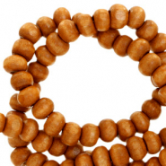 Wooden beads round 10mm Amber Brown