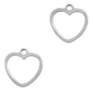Stainless steel charms heart Silver