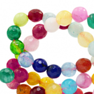6 mm natural stone beads faceted Jade Multicolour