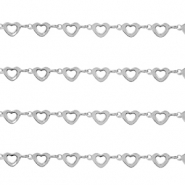Stainless steel belcher chain heart Silver