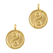 Stainless steel charms Yin & Yang Gold