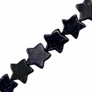 Natural stone beads star glitter Midnight Blue