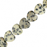 Natural stone beads heart Greige