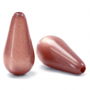 Super Polaris Elements drop shaped beads shiny Rouge Blush