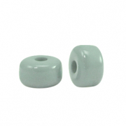 Polaris beads Glaze rondelle 6x4mm shiny Sea Green