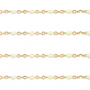 Stainless steel findings belcher chain 1mm Off White-Gold