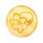 Plexx cabochons 20mm Birth flower May-Lily of the valley Gold