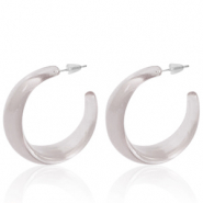 Trendy earrings Creole Taupe