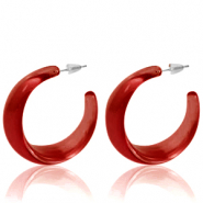 Trendy earrings Creole Ruby Red