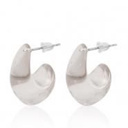 Trendy earrings Creole Taupe