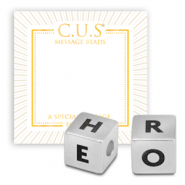 C.U.S&reg; jewellery message beads cube Hero 8mm Antique Silver (nickel free)