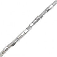 Hematite beads tube 2mm Silver
