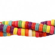 Natural stone beads howlite disc 4x2mm Multicolour