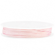 Macramé bead cord braided 1mm Soft Pink Metallic