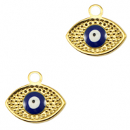 Stainless steel charms eye of providence enamel Gold-Blue