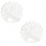 12 mm flat Polaris Elements cabochon Jais White