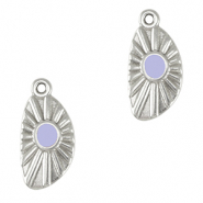 DQ European metal charms irregular Antique Silver-Lavender Purple (nickel free)