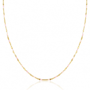 Stainless steel necklaces Light Pink Multicolour-Gold